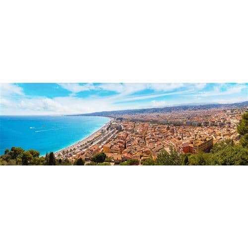 Tableau sur toile vue panoramique de Nice 30x97 cm CEANOTHE Décoration Murale Art Décoratif Muraux Peinture Imprimée en HD Salon Chambre Bureau Fabriqué en France